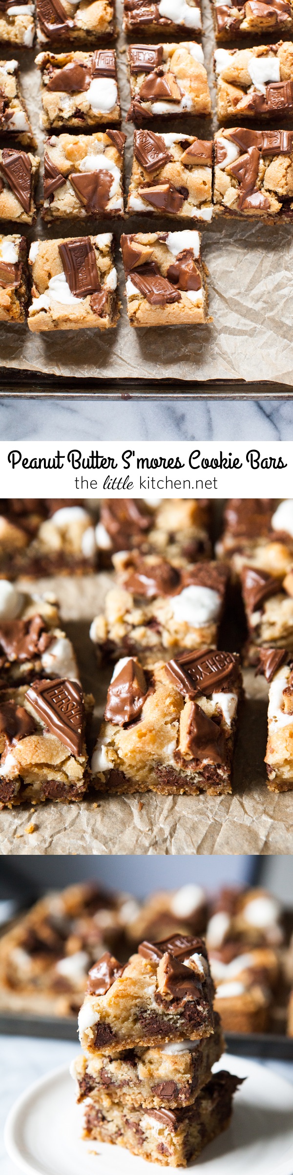 Peanut Butter S'mores Cookie Bars from thelittlekitchen.net