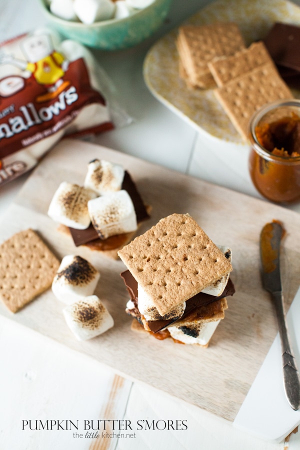 so easy and amazing! Pumpkin Butter S'mores from thelittlekitchen.net