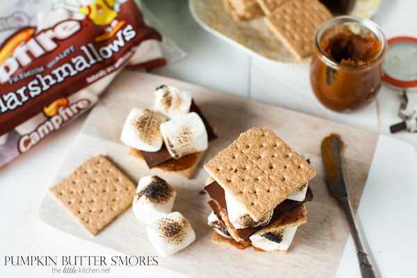 so easy and amazing! Pumpkin Butter S'mores from thelittlekitchen.net