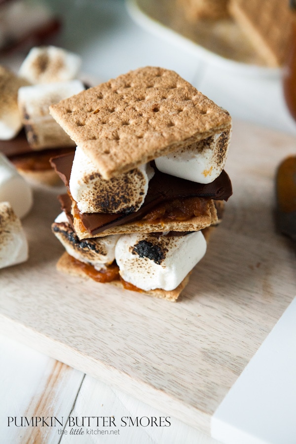 so easy and amazing! Pumpkin Butter S'mores from thelittlekitchen.net