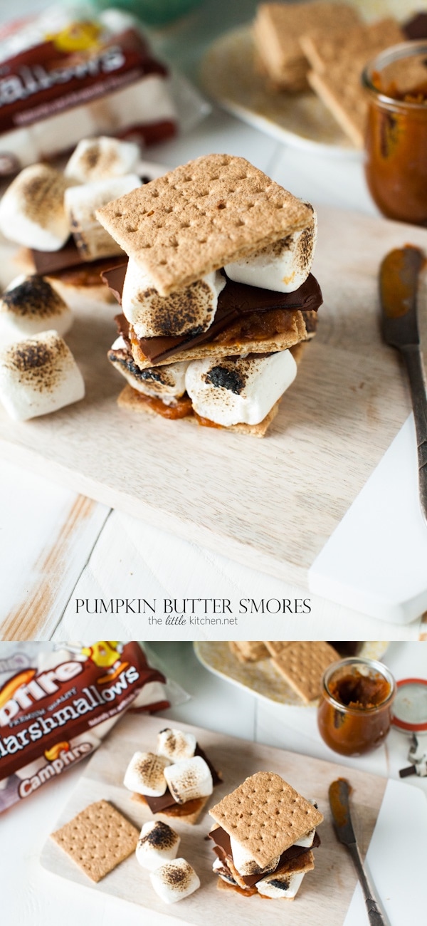 so easy and amazing! Pumpkin Butter S'mores from thelittlekitchen.net