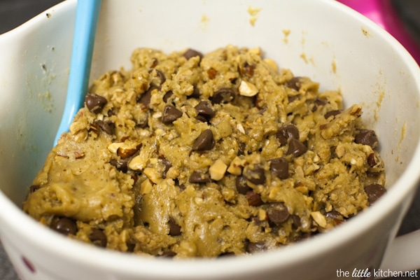 Brown Butter Milk Chocolate Toffee Almond Cookies from thelittlekitchen.net