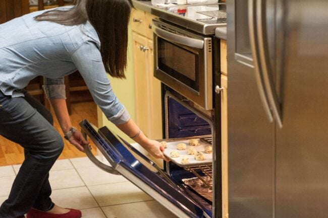 Julie Deily in the little kitchen