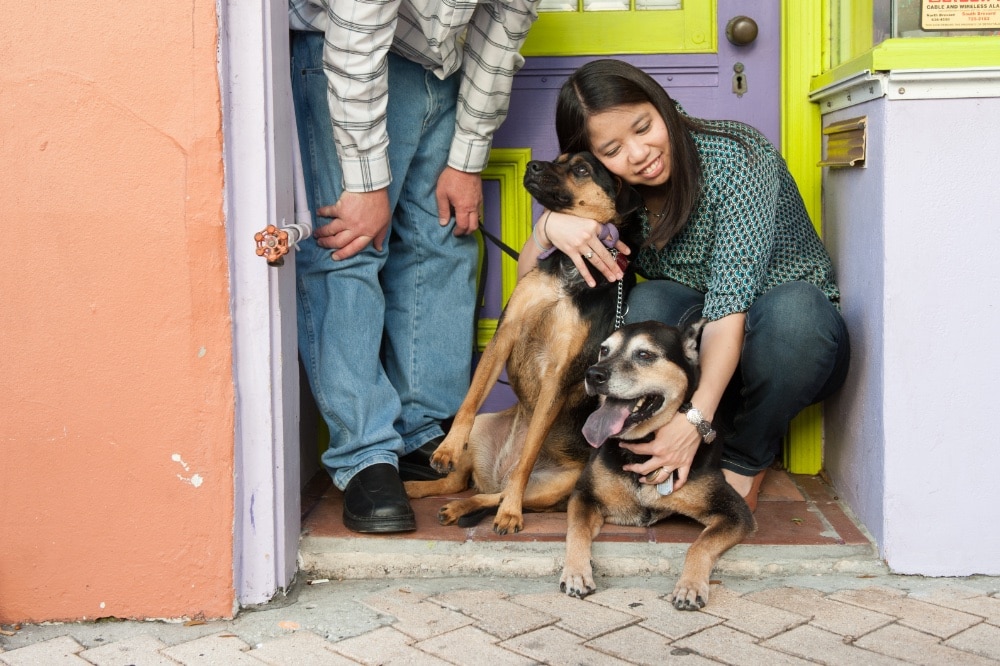 Julie Deily and her dogs