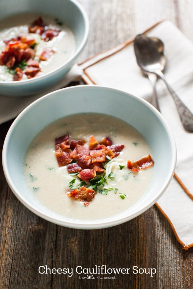 Cheesy Cauliflower Soup from thelittlekitchen.net