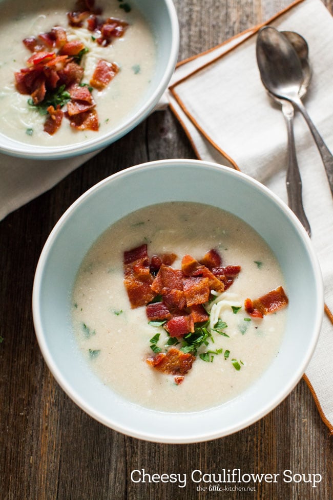 Cheesy Cauliflower Soup from thelittlekitchen.net