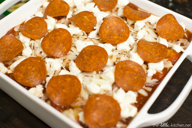 Pepperoni Pizza-Baked Gnocchi from thelittlekitchen.net