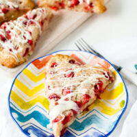 Strawberries and Cream Scones with White Chocolate Glaze from thelittlekitchen.net