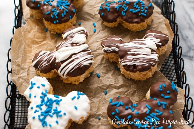 Chocolate-Covered Rice Krispies Treats from thelittlekitchen.net