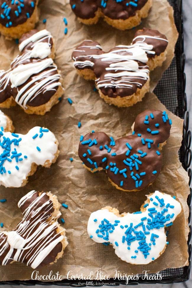 Chocolate Covered Rice Krispies Treats from thelittlekitchen.net