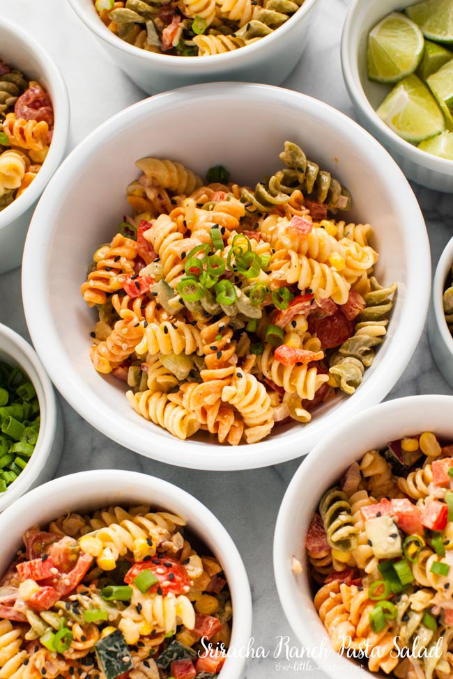 Sriracha Ranch Pasta Salad from thelittlekitchen.net