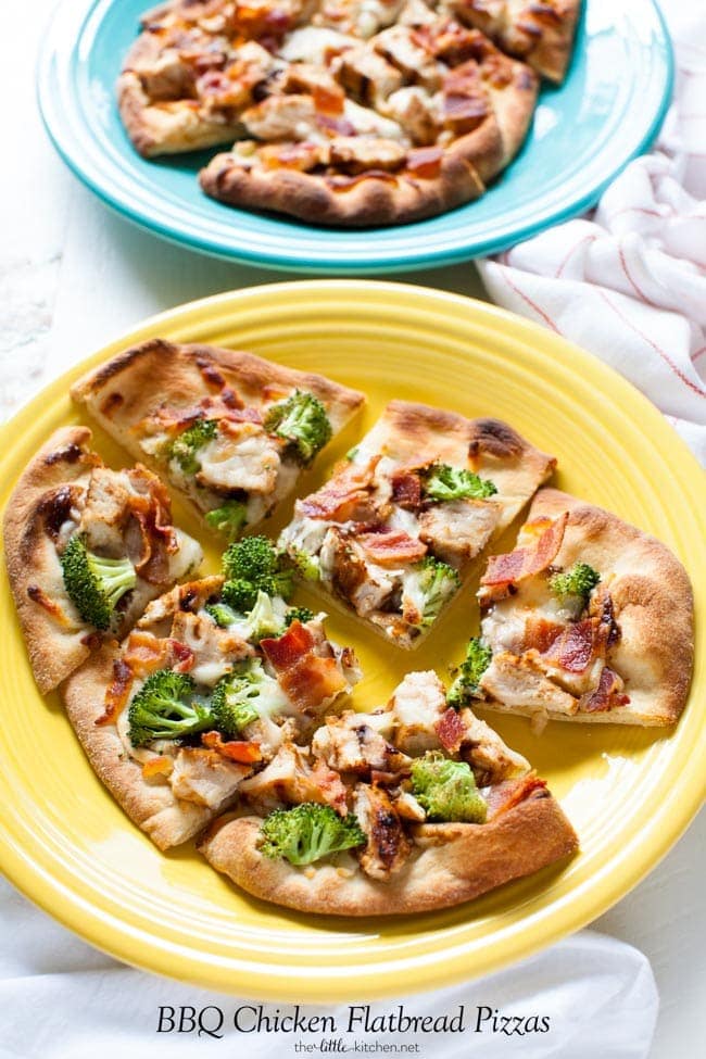 BBQ Chicken Flatbread Pizzas from thelittlekitchen.net