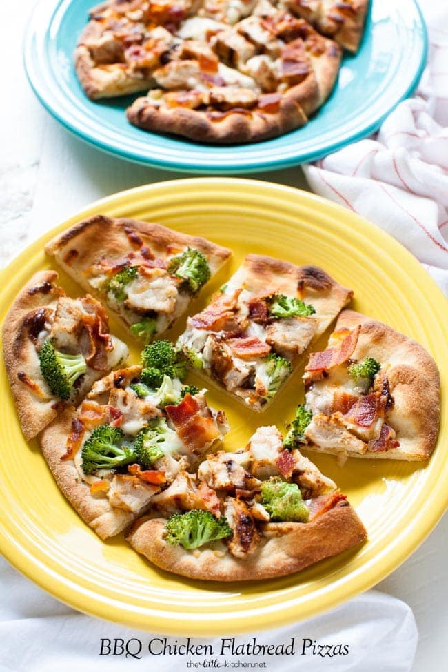 BBQ Chicken Flatbread Pizzas from thelittlekitchen.net