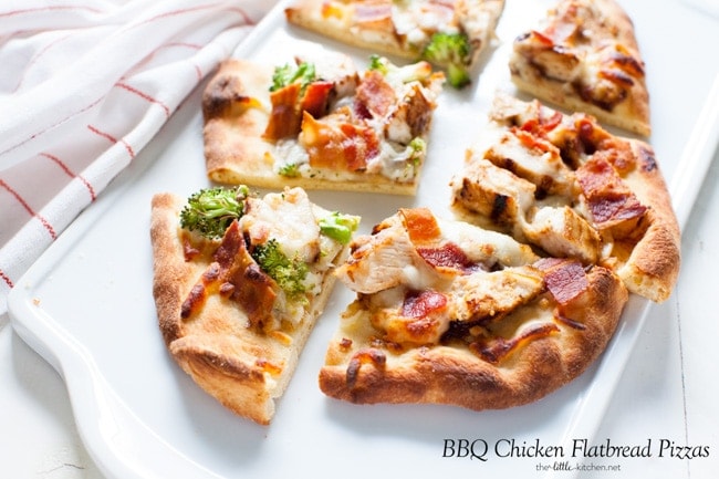 BBQ Chicken Flatbread Pizzas from thelittlekitchen.net