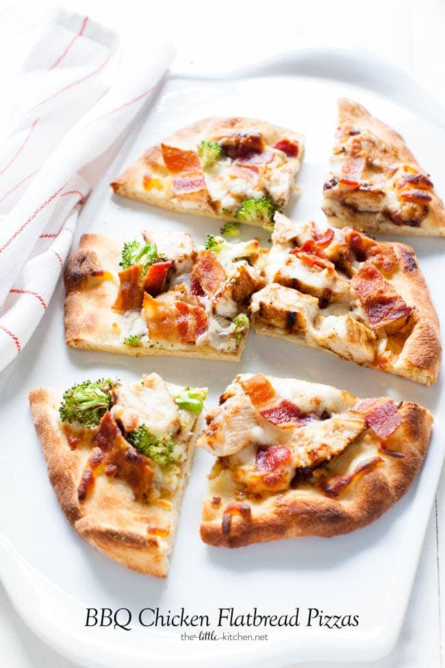 BBQ Chicken Flatbread Pizzas from thelittlekitchen.net