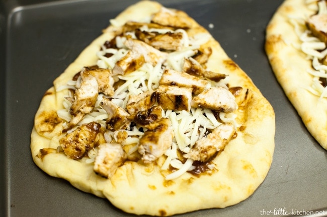 BBQ Chicken Flatbread Pizzas from thelittlekitchen.net