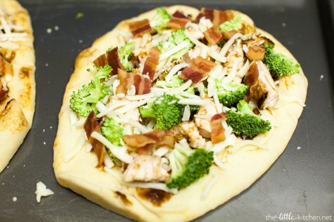 BBQ Chicken Flatbread Pizzas from thelittlekitchen.net