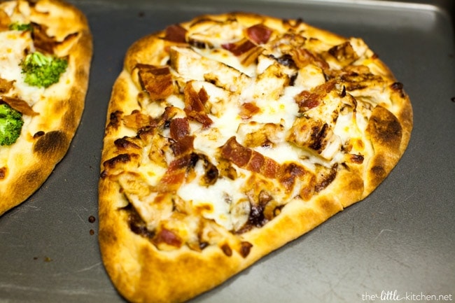 BBQ Chicken Flatbread Pizzas from thelittlekitchen.net