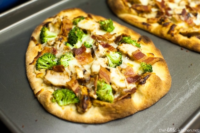 BBQ Chicken Flatbread Pizzas from thelittlekitchen.net