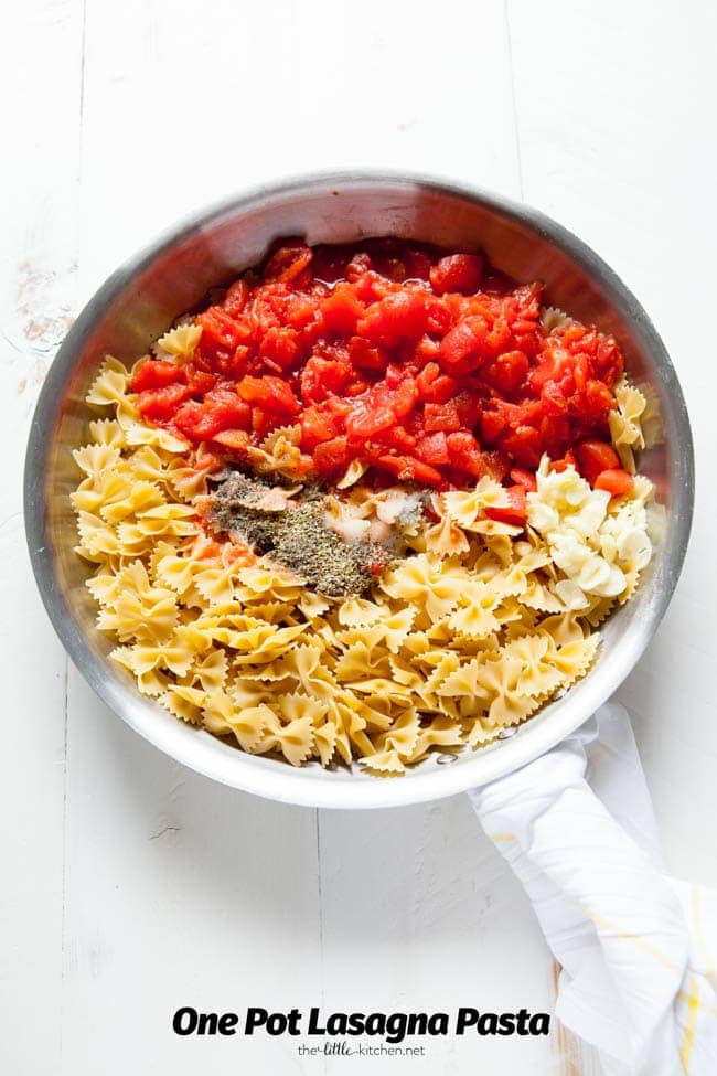 One Pot Lasagna Pasta from thelittlekitchen.net