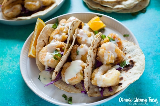 Orange Shrimp Tacos from thelittlekitchen.net