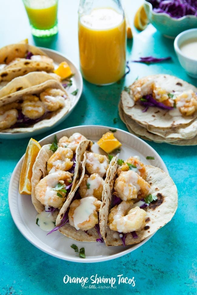 Orange Shrimp Tacos from thelittlekitchen.net