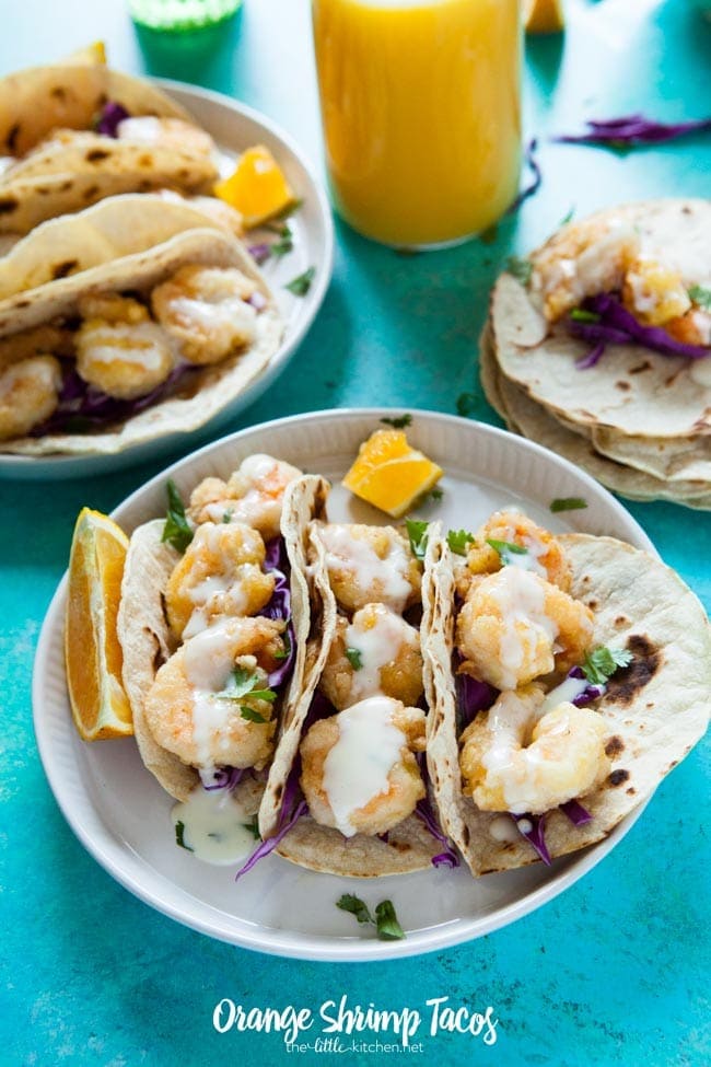 Orange Shrimp Tacos from thelittlekitchen.net