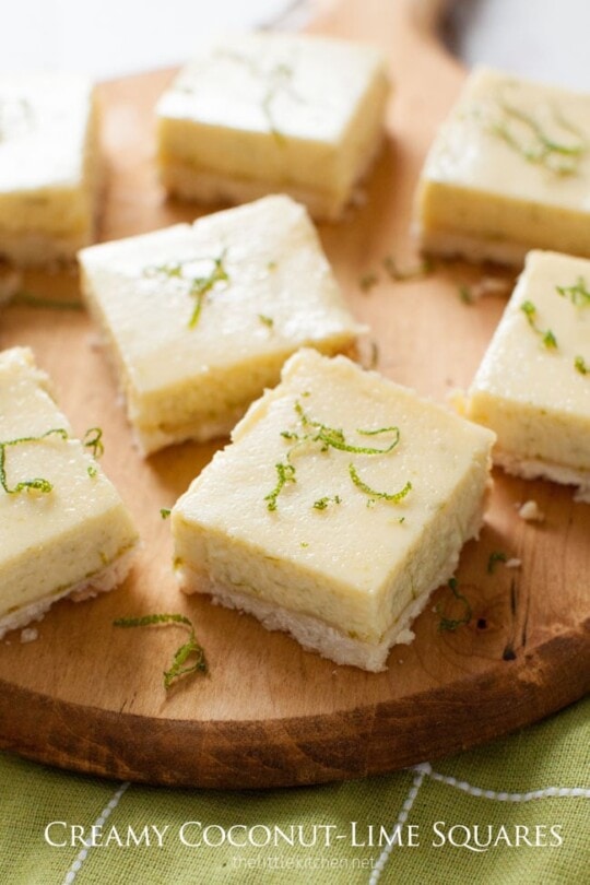 Creamy Coconut Lime Squares from thelittlekitchen.net
