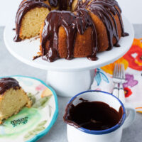 Orange Bundt Cake with Dark Chocolate Ganache from thelittlekitchen.net