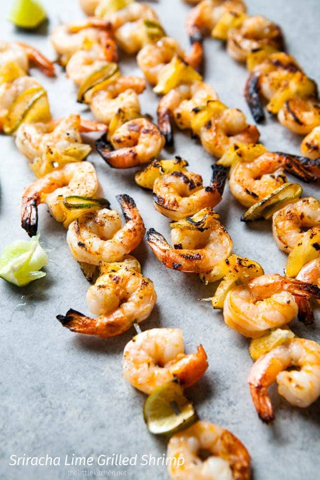 Sriracha Lime Grilled Shrimp from thelittlekitchen.net