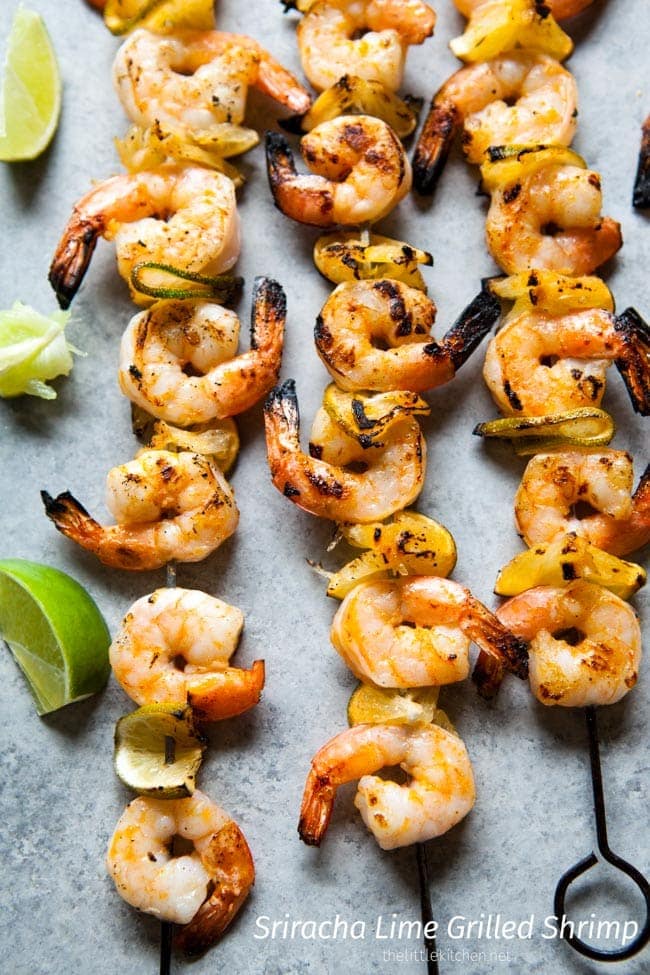 Sriracha Lime Grilled Shrimp from thelittlekitchen.net