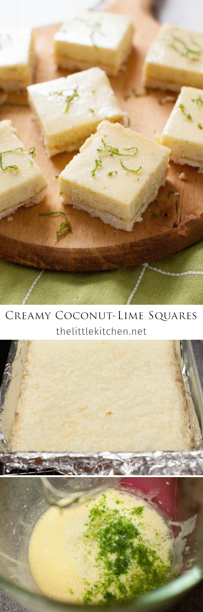 Creamy Coconut Lime Squares from thelittlekitchen.net