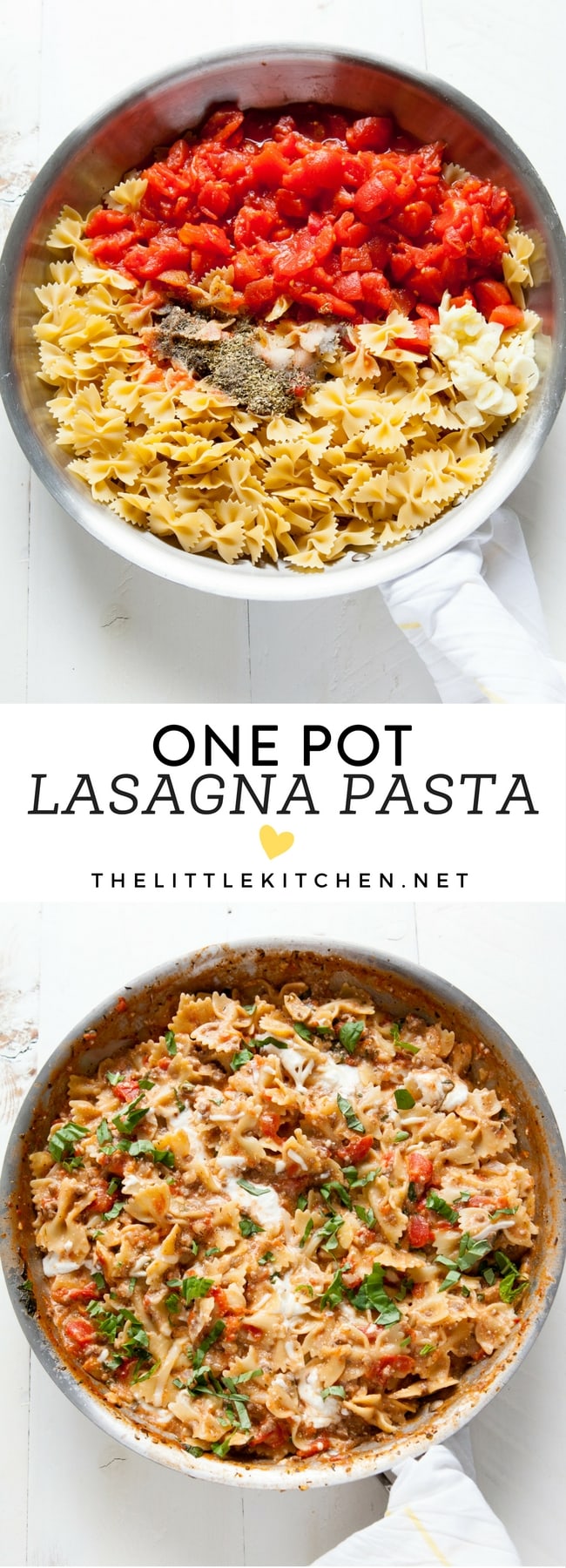 One Pot Lasagna Pasta from thelittlekitchen.net