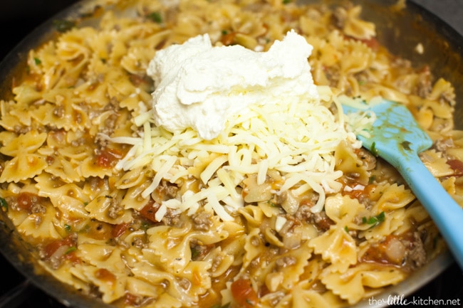 One Pot Lasagna Pasta from thelittlekitchen.net