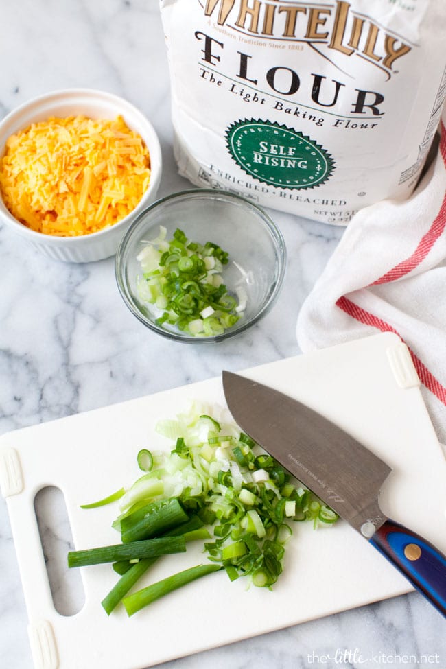 Cheddar Scallion Biscuits from thelittlekitchen.net