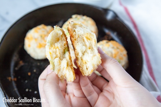 Cheddar Scallion Biscuits from thelittlekitchen.net