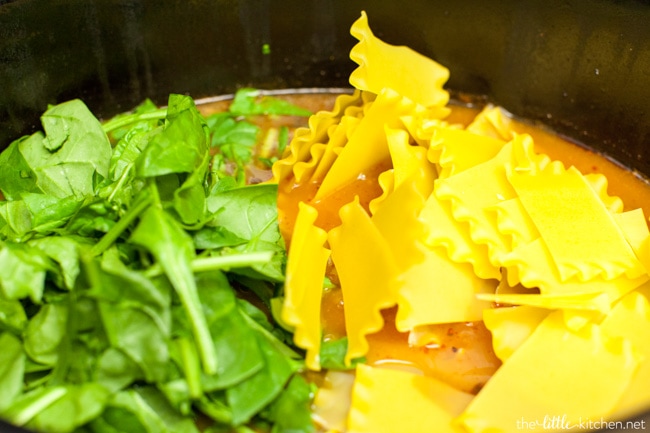 Slow Cooker Lasagna Soup from thelittlekitchen.net