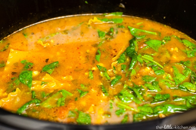 Slow Cooker Lasagna Soup from thelittlekitchen.net