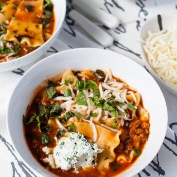 Slow Cooker Lasagna Soup from thelittlekitchen.net