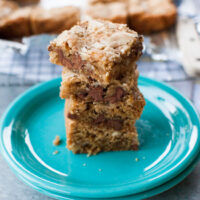 Milk Chocolate Walnut Blondies from thelittlekitchen.net