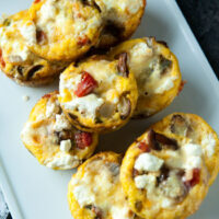 Tomato & Cheese Omelette Muffins from thelittlekitchen.net