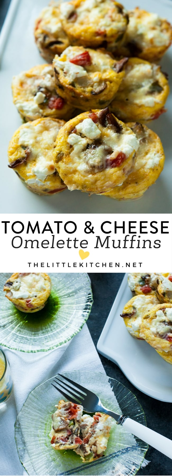 Tomato and Cheese Omelette Muffins from thelittlekitchen.net