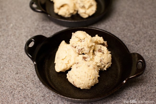 Chocolate Chunk Skillet Cookies from thelittlekitchen.net