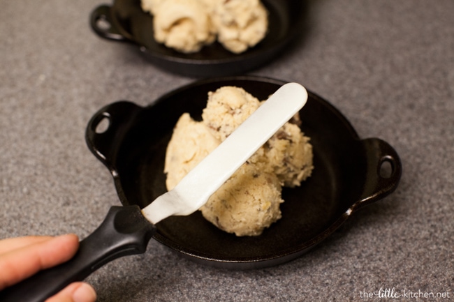 Chocolate Chunk Skillet Cookies from thelittlekitchen.net