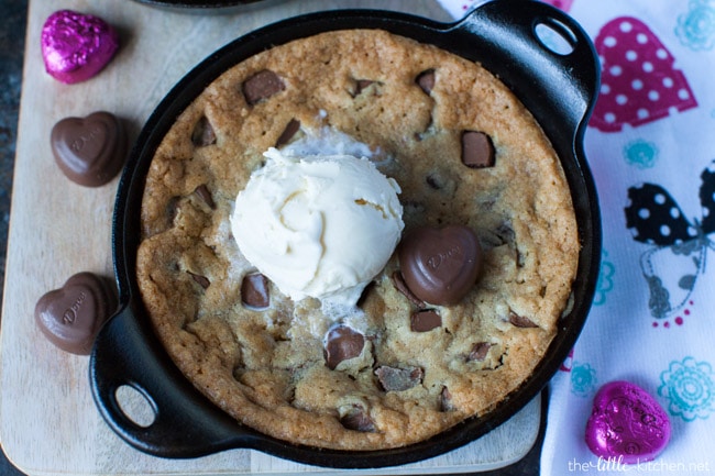 Chocolate Chunk Skillet Cookies from thelittlekitchen.net