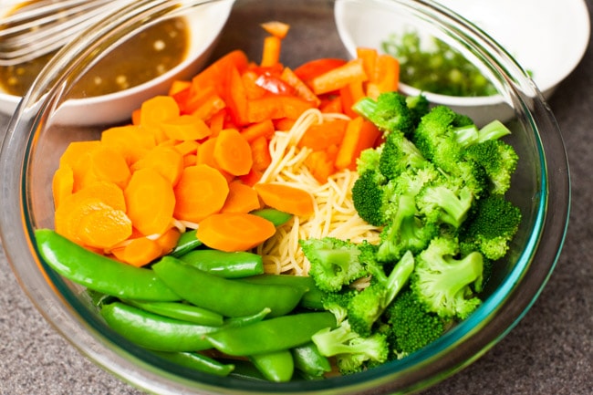 Orange Sesame Noodles with Vegetables from thelittlekitchen.net