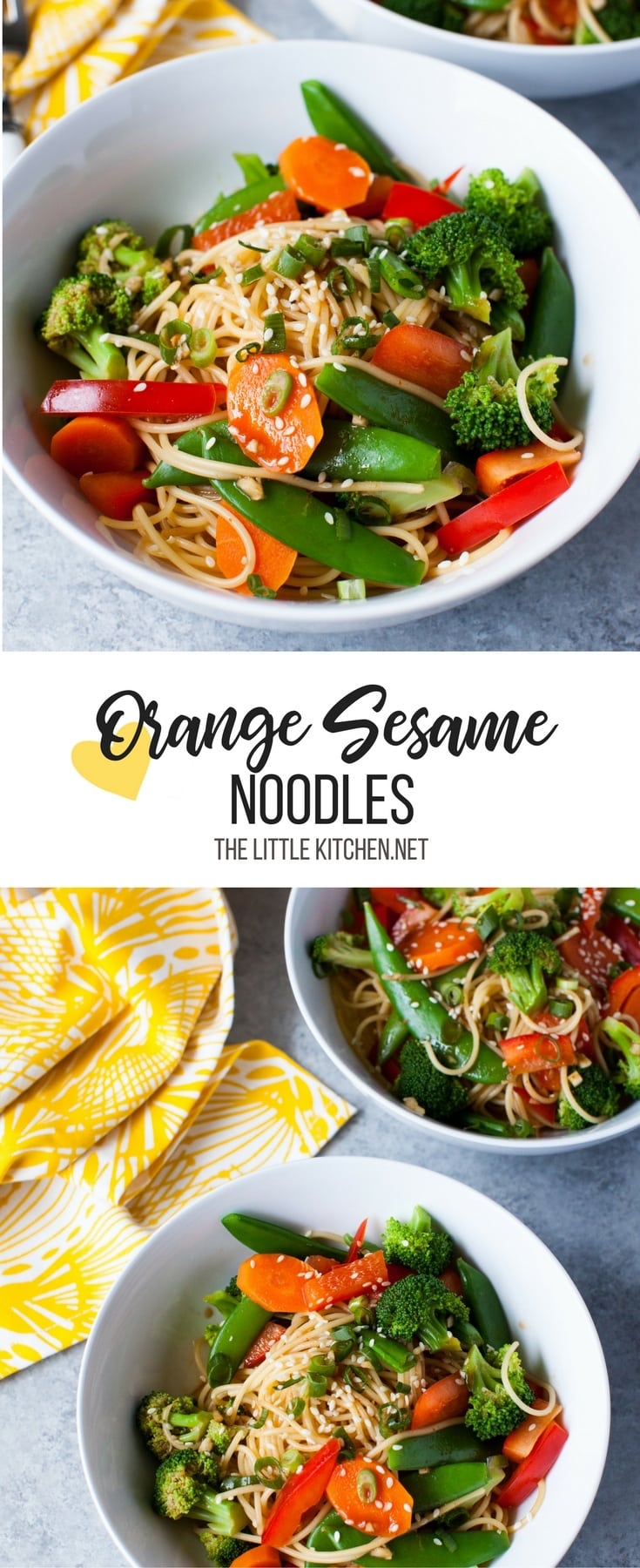 Orange Sesame Noodles with Vegetables from thelittlekitchen.net