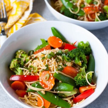 Orange Sesame Noodles with Vegetables from thelittlekitchen.net