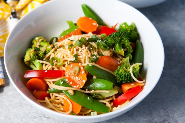 Orange Sesame Noodles with Vegetables from thelittlekitchen.net