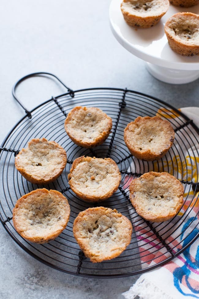 Chocolate Chip Cookie Cups with Unicorn Frosting from thelittlekitchen.net